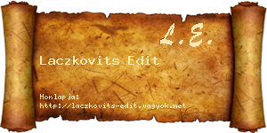 Laczkovits Edit névjegykártya